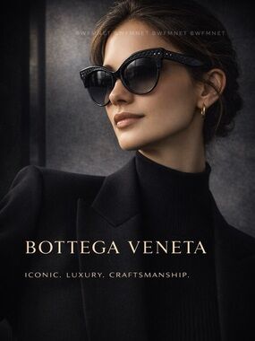 Bottega Veneta BV0014S Iconic Leather Cat Eye Navy Sunglasses /OS/NIB new
